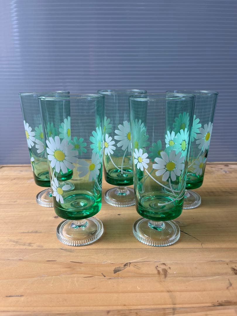 ADERIA アデリア レトロ ポップ グラス 花柄 マーガレット 野菊