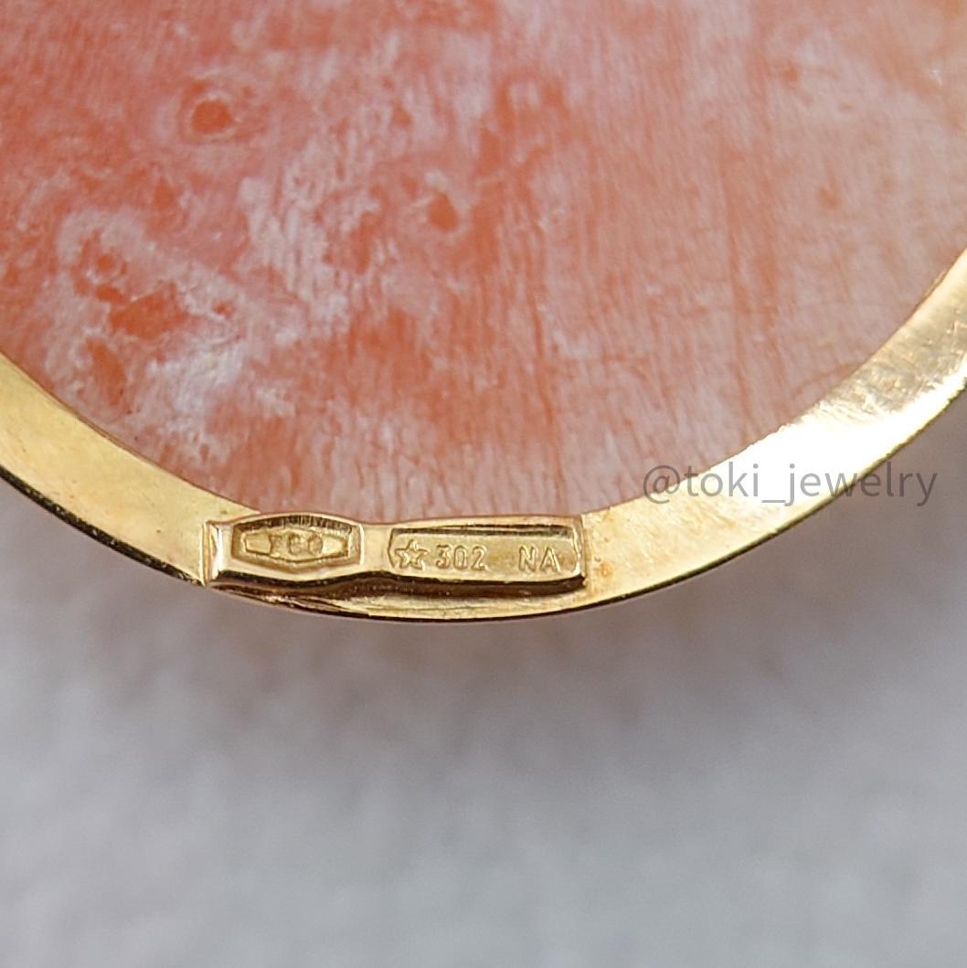 K18 カメオブローチ ペンダントトップ 18金