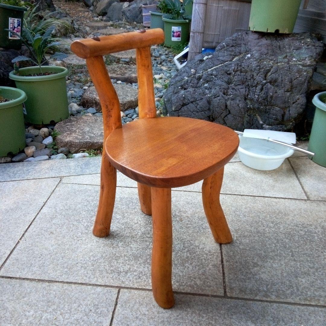 自然木の椅子　家具　ハンドメイド　木の温もり　手作り　椅子　天然木　自然木　レア