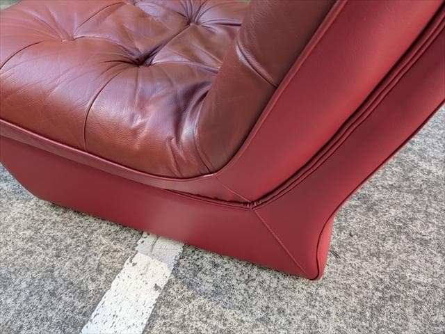 レトロポップ｜クラシック｜レザー｜1シーターアームレスソファ｜①｜