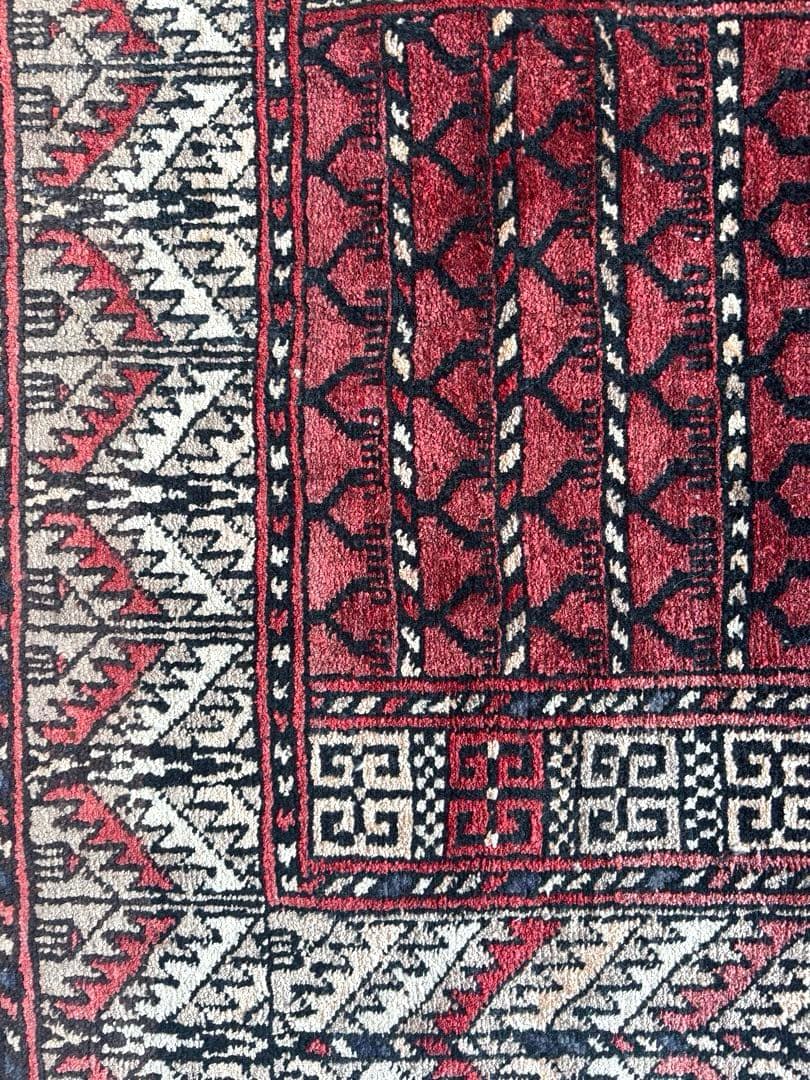 パキスタン絨毯　手織り　ペルシャ　トルクメン　アフガン　コットン　ヴィンテージ