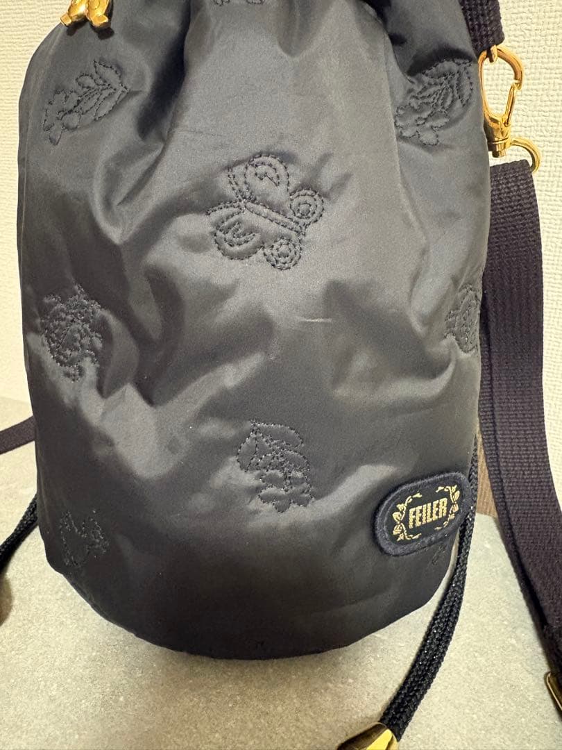 値下げ★タグ有り　フェイラー 巾着ショルダーバッグ ハイジ 黒ブラック