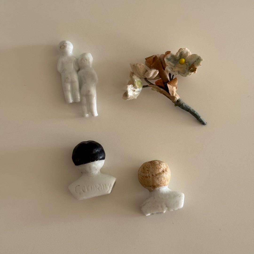 アンティーク ドイツ製 ミニチュア シャーロット&チャイナドール 頭部2.2cm