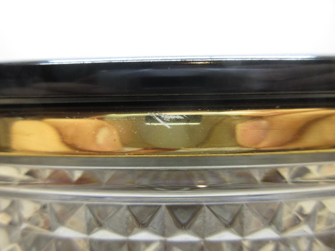 送料込【逢絢亭・訳あり新品】茶道具 平水指 義山 金縁 割蓋 水崎長寿 共箱入り