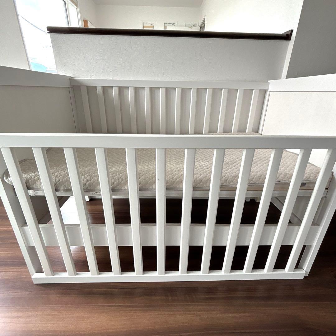 IKEA ベビーベッド ホワイト 木製