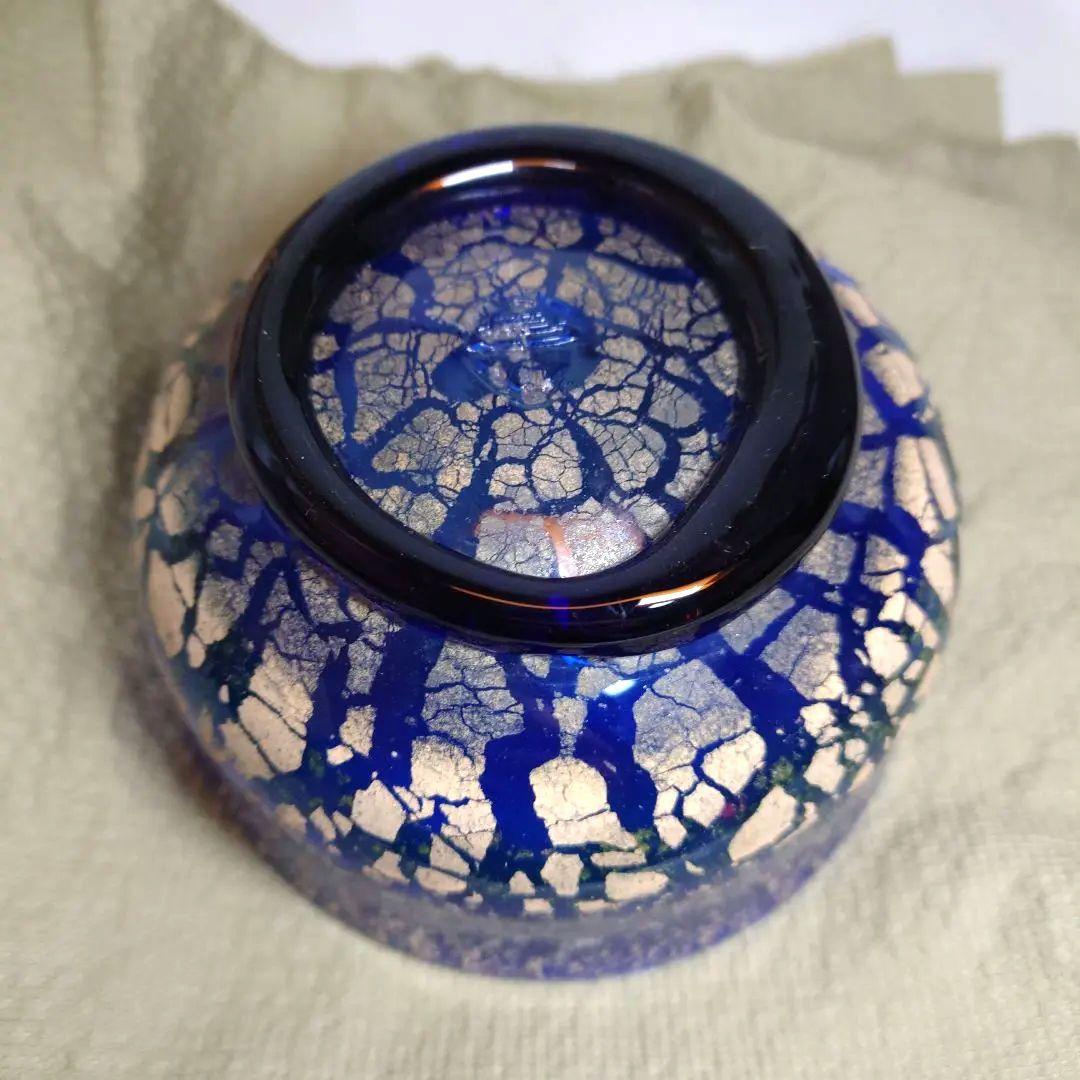 稲嶺盛吉　琉球ガラス　抹茶碗　共箱