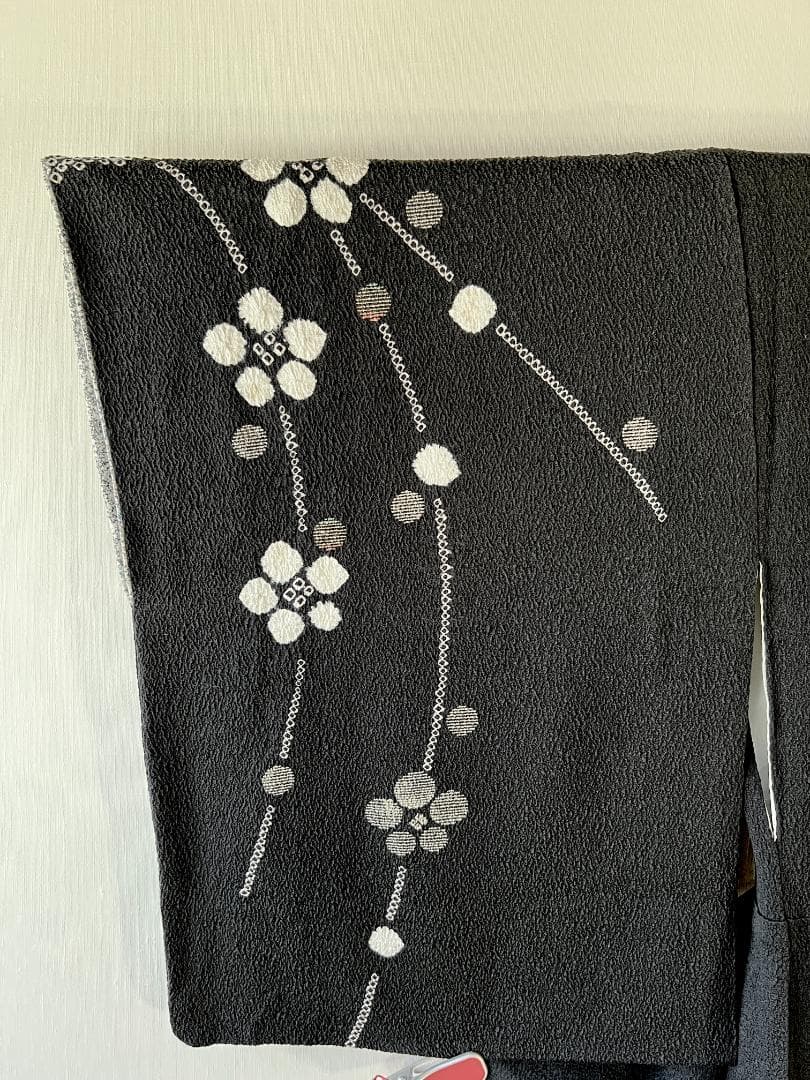 訪問着 絞り 梅枝柄 黒