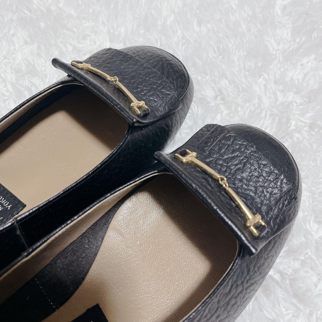 ほぼ未使用✨ミハマ　レザー カッターシューズ ホースビットチェーンローファー　黒