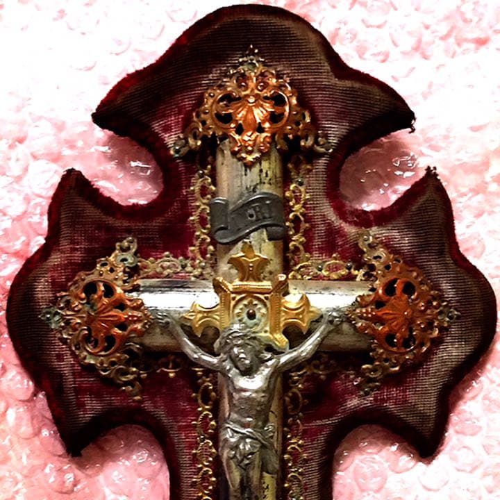 十字架,イエスキリスト,マリア,壁掛け,聖水盤,骨董品,呪物、呪物コレクション