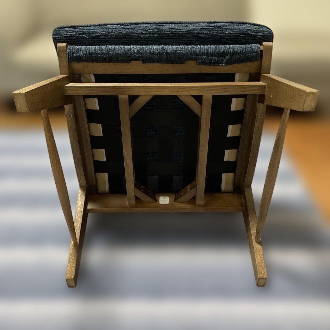 ミキモク 和モダン　木製フレーム アームレスチェア 一人掛けソファー