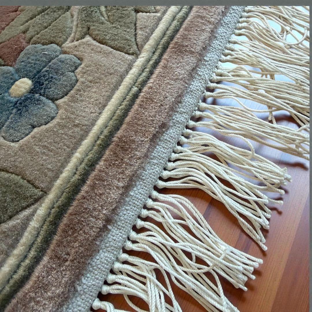 M503❀【未使用】中国段通 シルク100％ タグ付き 手織り絨毯 カーペット