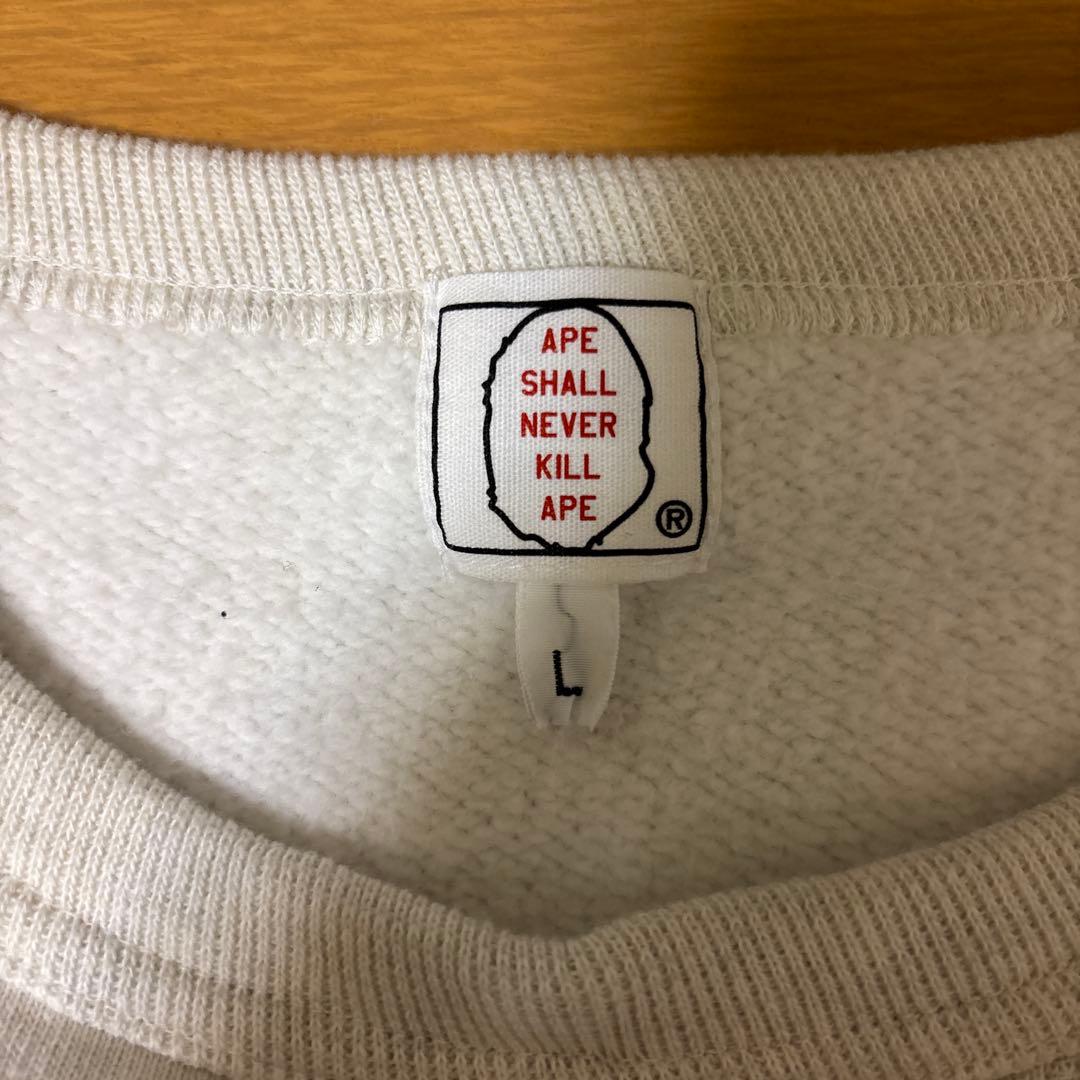 90s 初期タグ APE グレー ロゴ トレーナー L