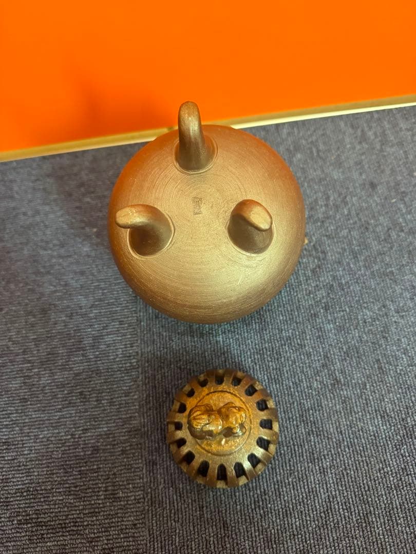 1769 備前焼　武蔵銘　獅子三足　香炉