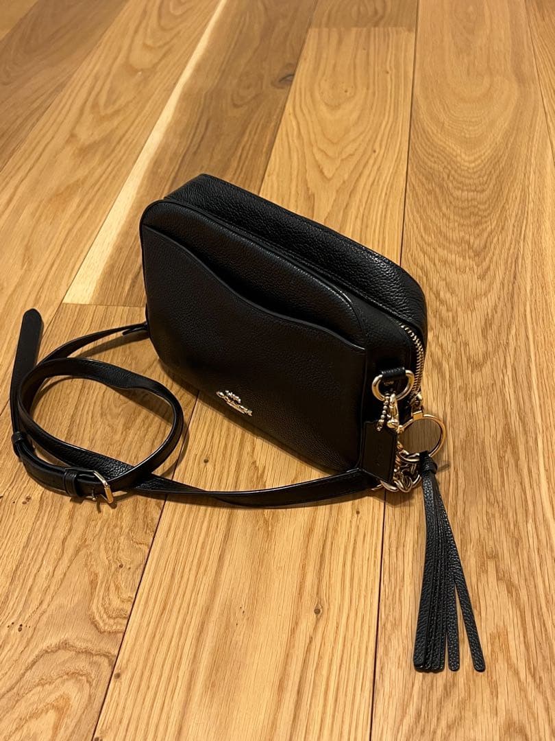 【未使用品】COACH タッセルブラックレザーバッグ