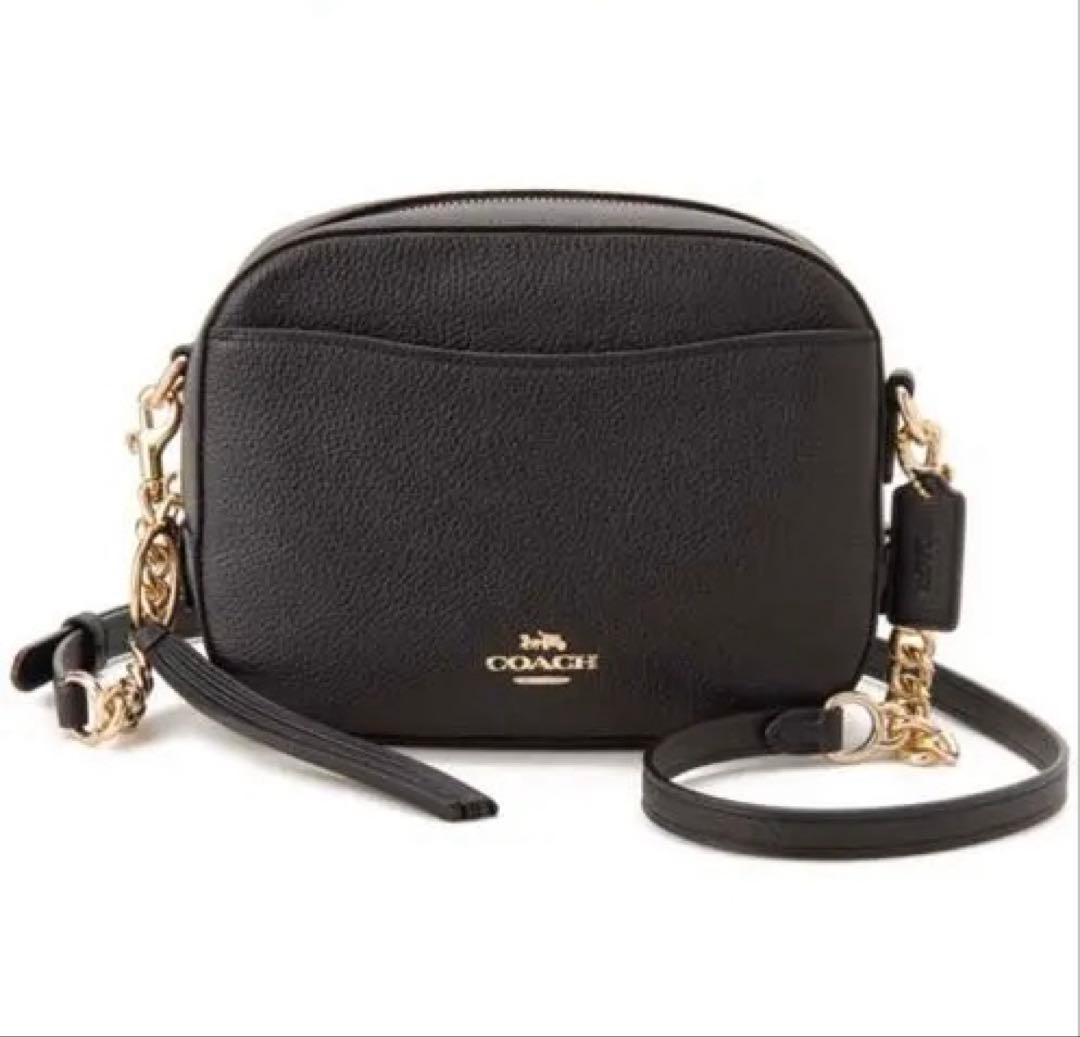 【未使用品】COACH タッセルブラックレザーバッグ