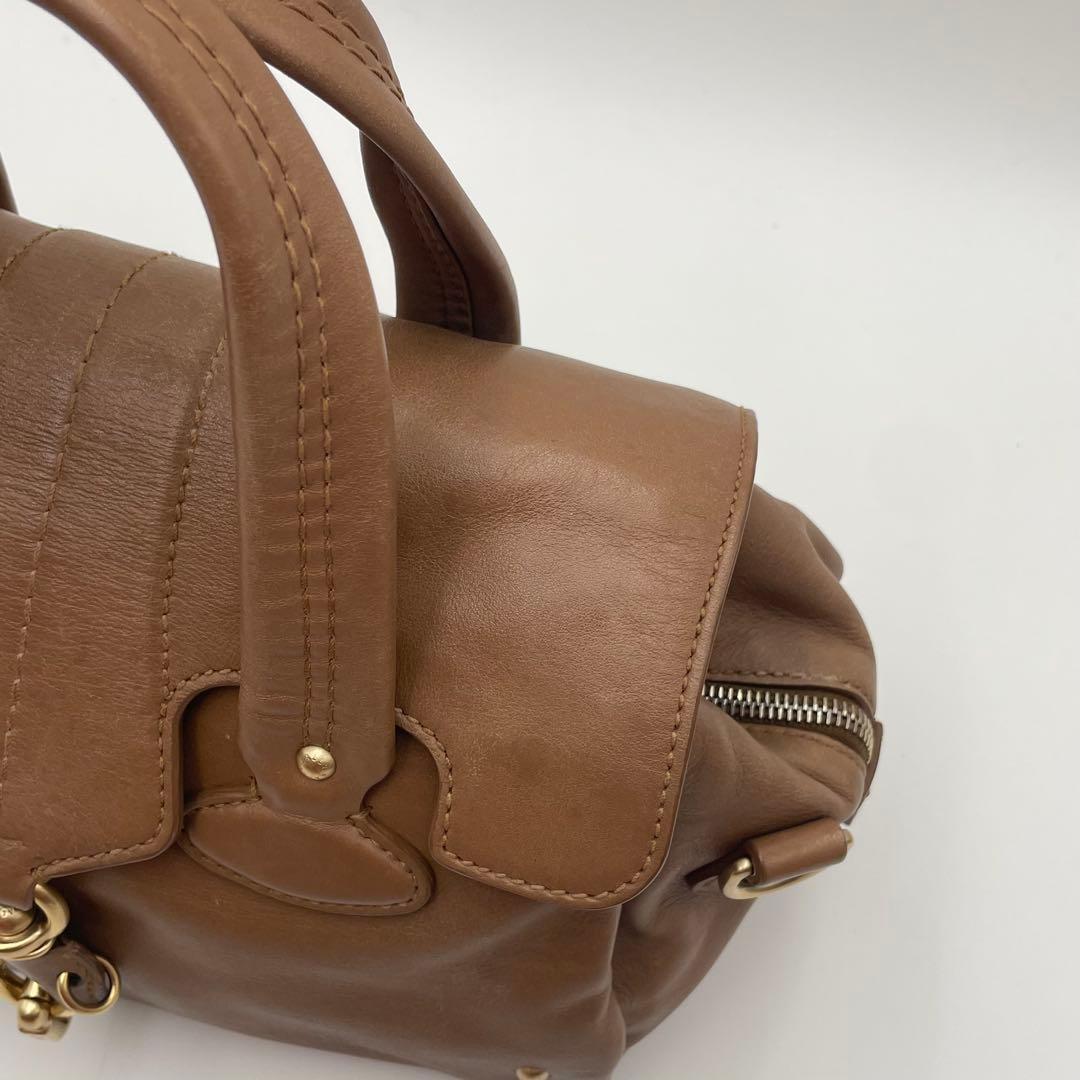 良品✨バリー ハンドバッグ オールレザー 本革 ロゴ金具 キャメル