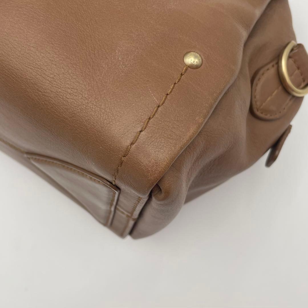 良品✨バリー ハンドバッグ オールレザー 本革 ロゴ金具 キャメル