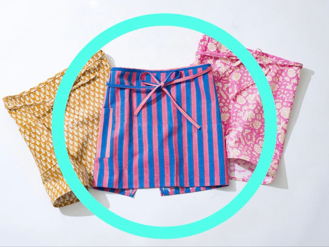 sz blockprints エプロン　ストラップ柄　ronherman