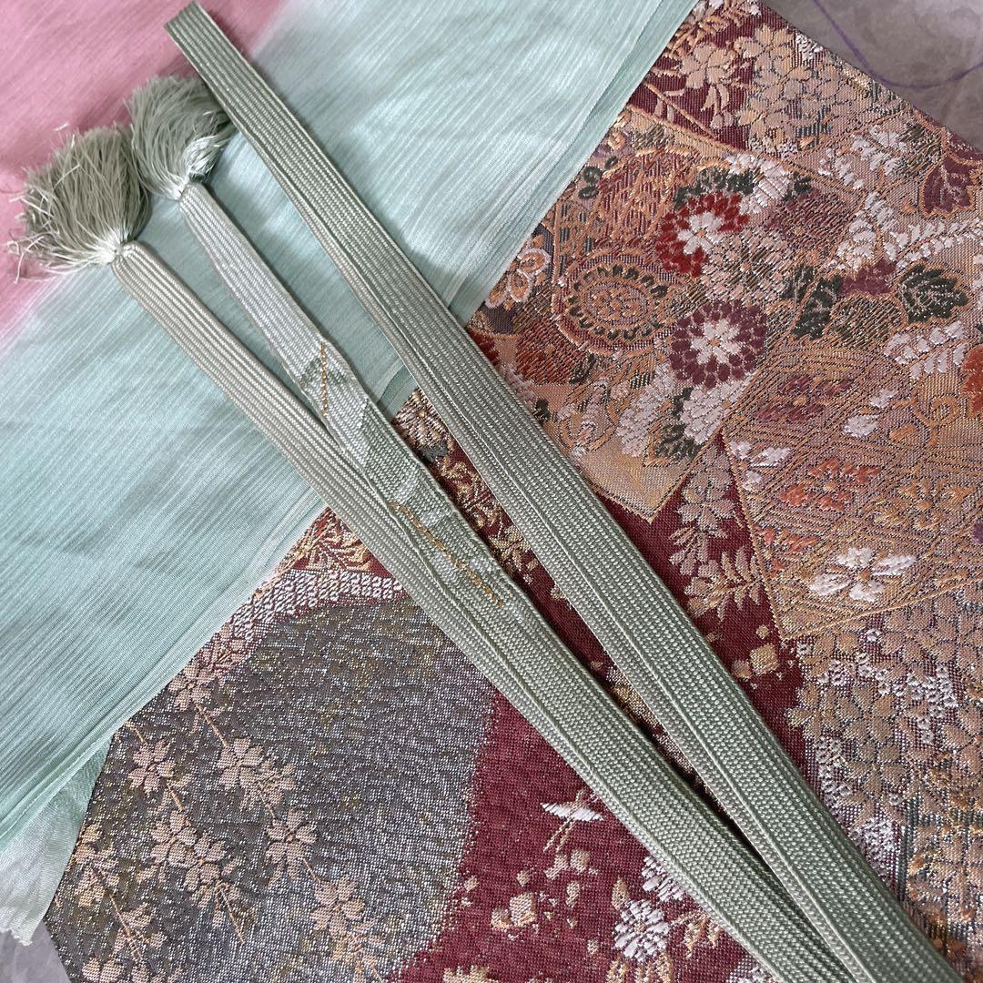 訪問着　フルセット　友禅　紗綾形地紋　金彩加工　鮮やか　入学式　卒業式　L2