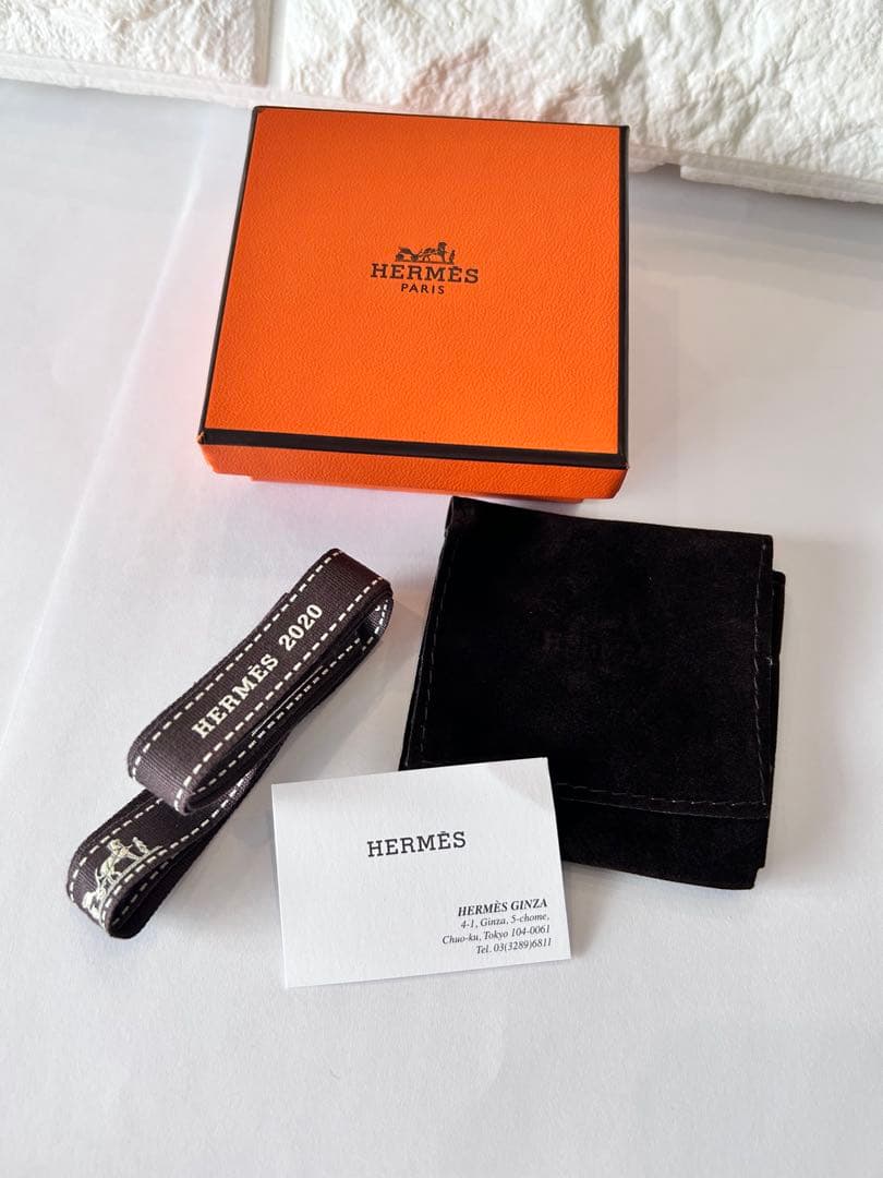 HERMES エルメス　シルバー キーリング Hロゴ　Hトゥスピード