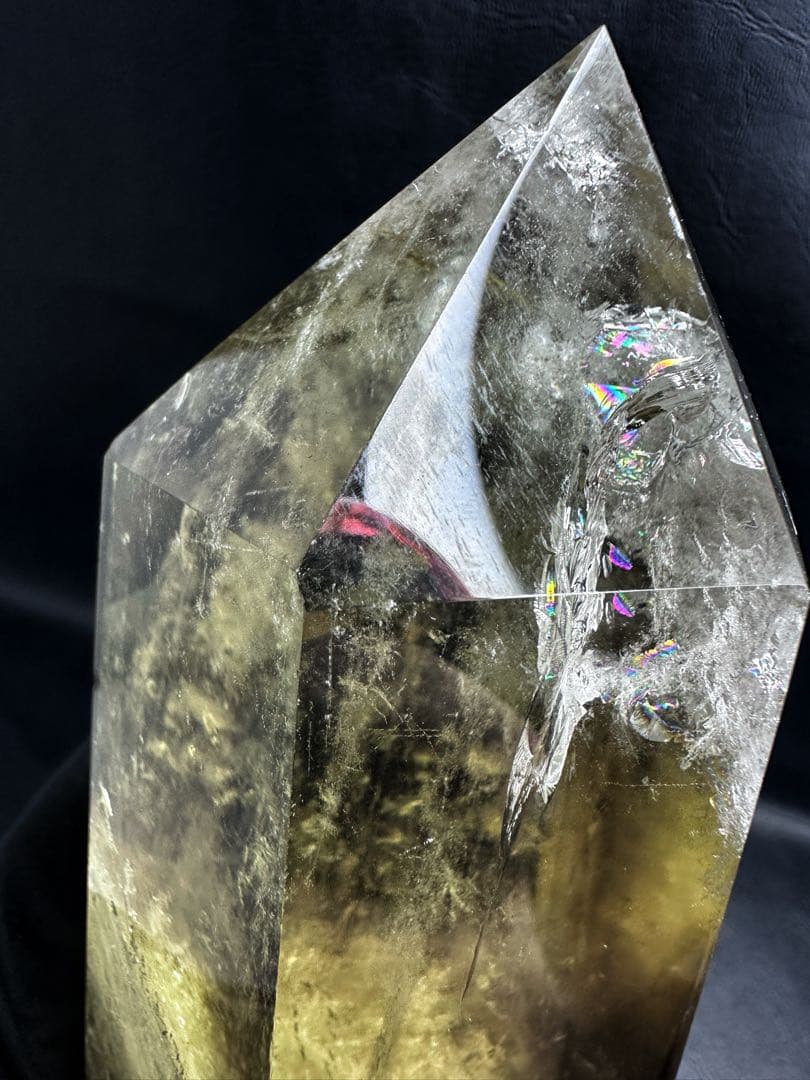 【開運 魔除】巨大❗️ファントムレインボー煙水晶スモーキーシトリン六角柱A1187