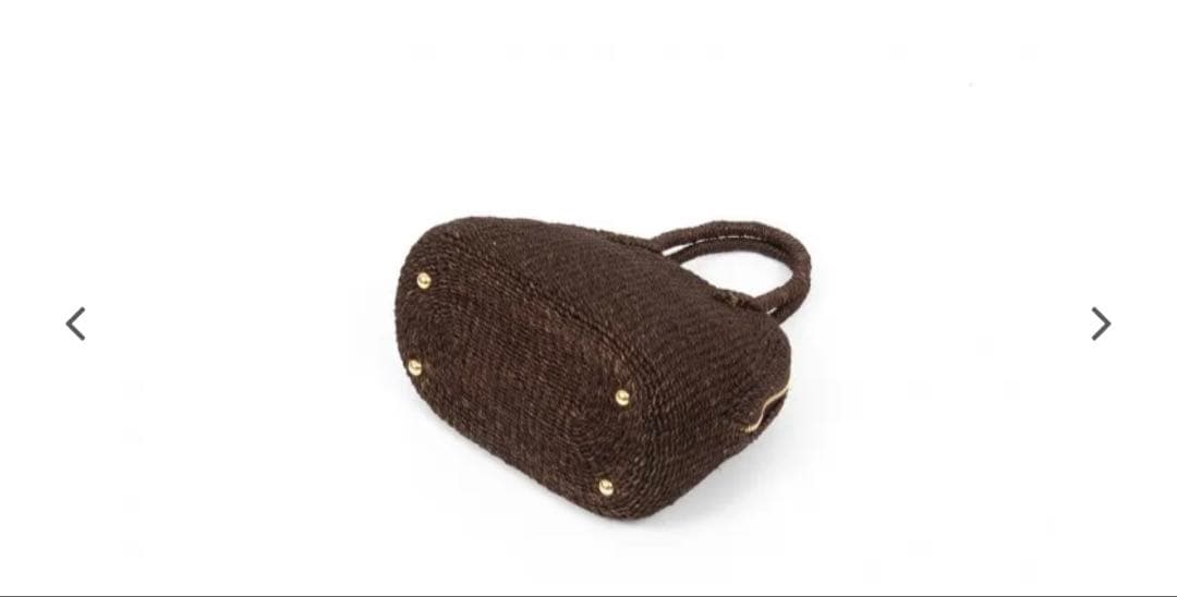 Manimaris アバカボストン mini チョコかごバッグ　ショルダー紐付