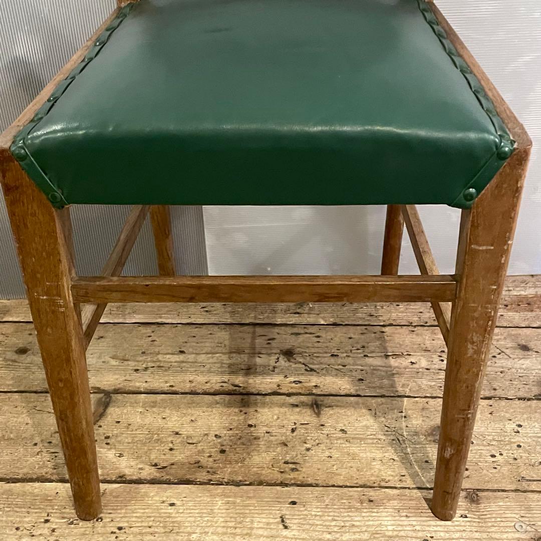 イス　椅子　木製　チェア　インテリア　昭和レトロ　家具　年代物　緑