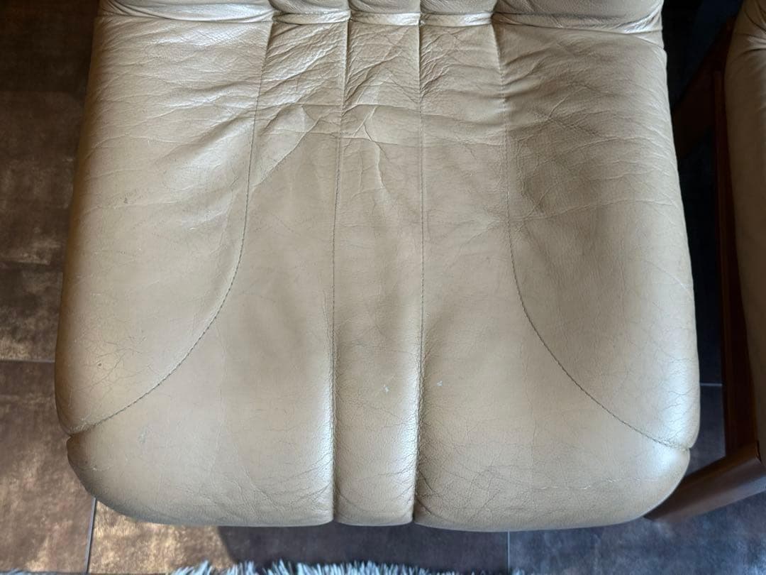 ②FUKURA フクラ　レザー　ヴィンテージ　レトロ　本革　ミッドセンチュリー