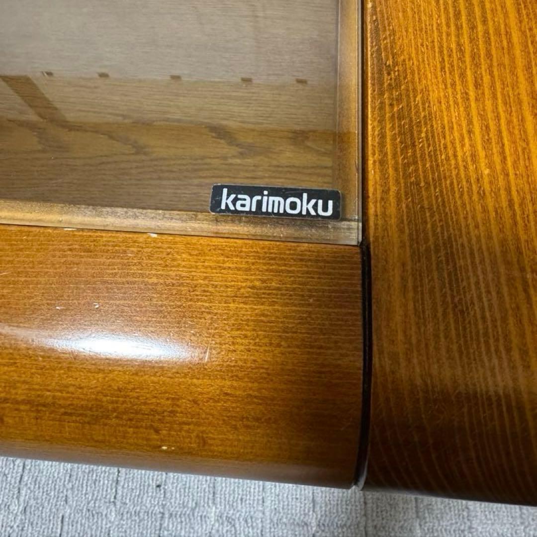 B045 karimoku カリモク センターテーブル ガラストップ レトロ