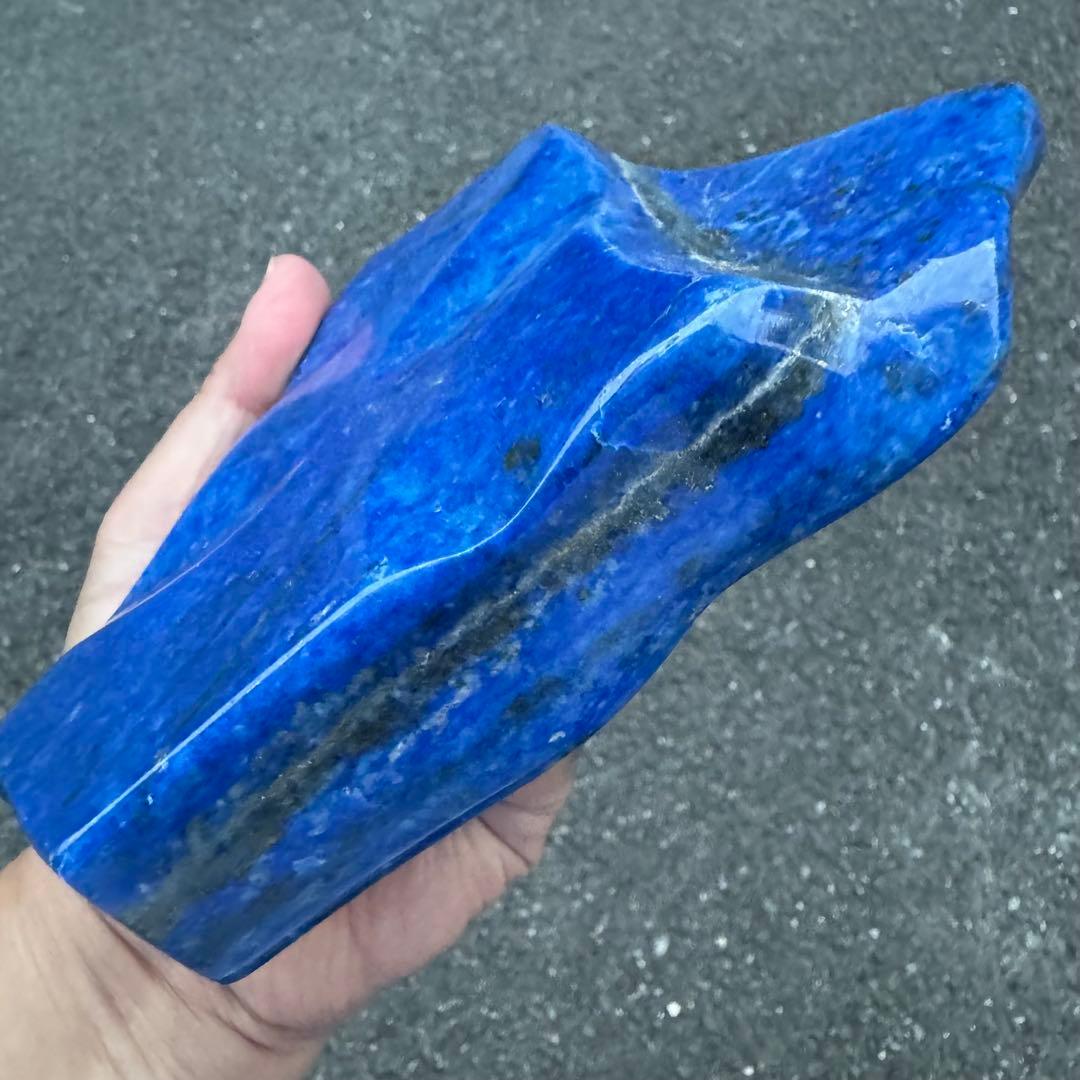 ☆ラピスラズリ☆高品質☆厄除☆約1170g☆アフガニスタン産☆天然無着色☆磨き石