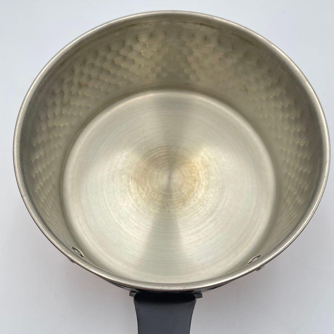 未使用　新光金属　純銅　COPPER100 鎚目入り　　片手鍋 蓋付