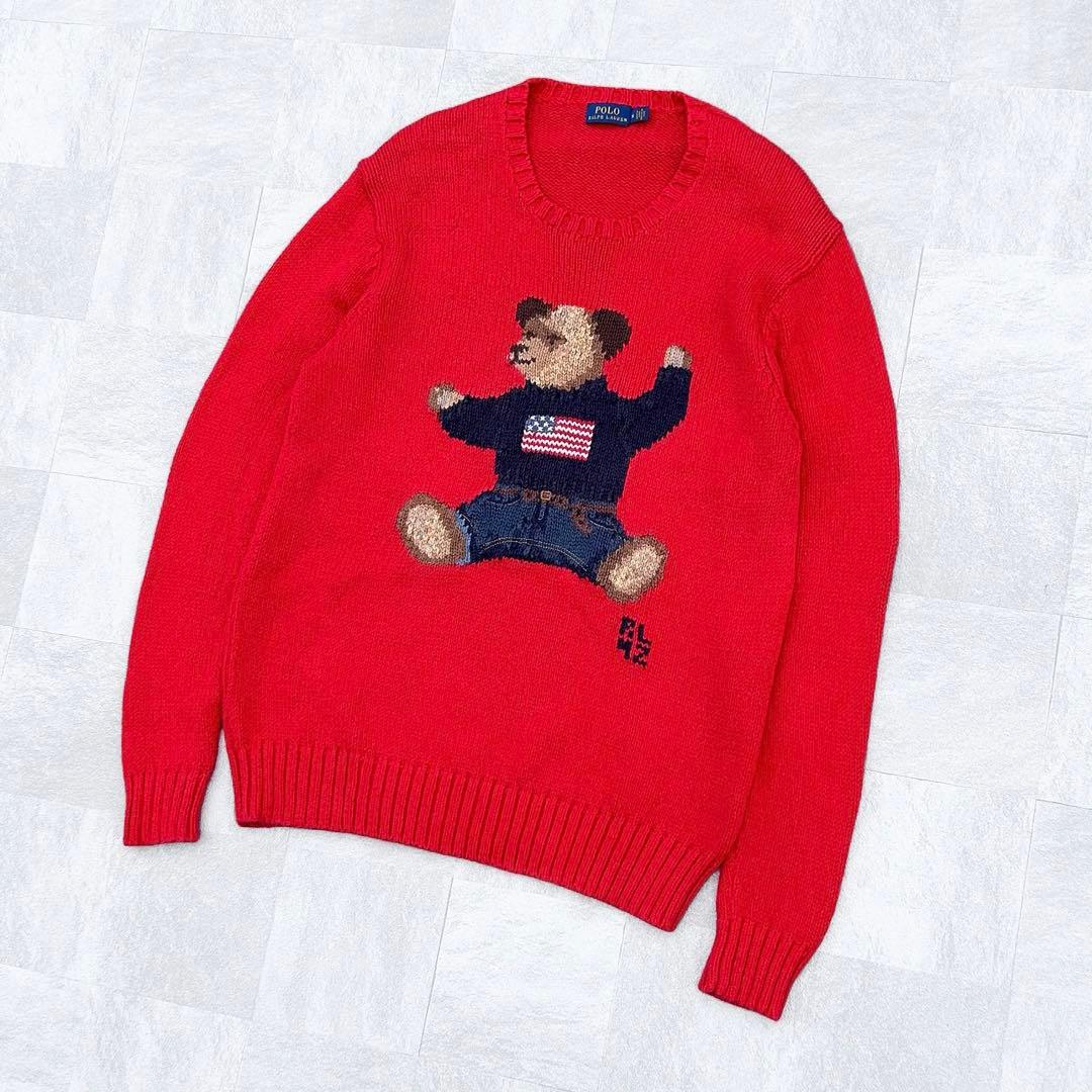 現行 POLO RALPH LAUREN ポロベア 刺繍 ニット セーター