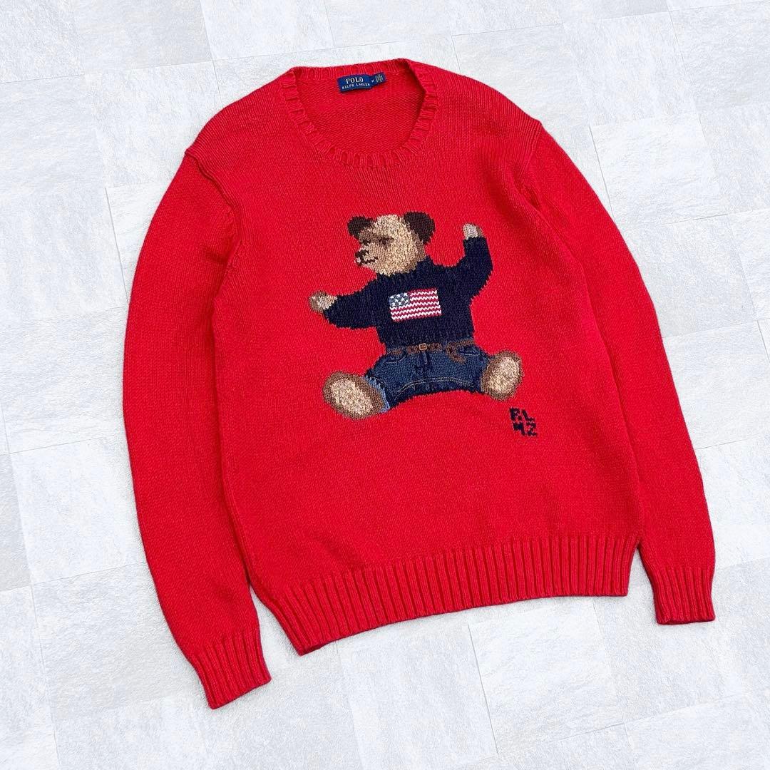 現行 POLO RALPH LAUREN ポロベア 刺繍 ニット セーター