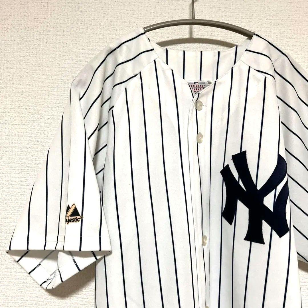 55番 USA製 MLB Majestic ヤンキース ベースボールシャツ 松井