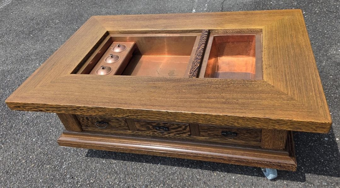 〈たのめる便・現状渡し〉タガヤサン 鉄刀木 角火鉢 長火鉢 囲炉裏