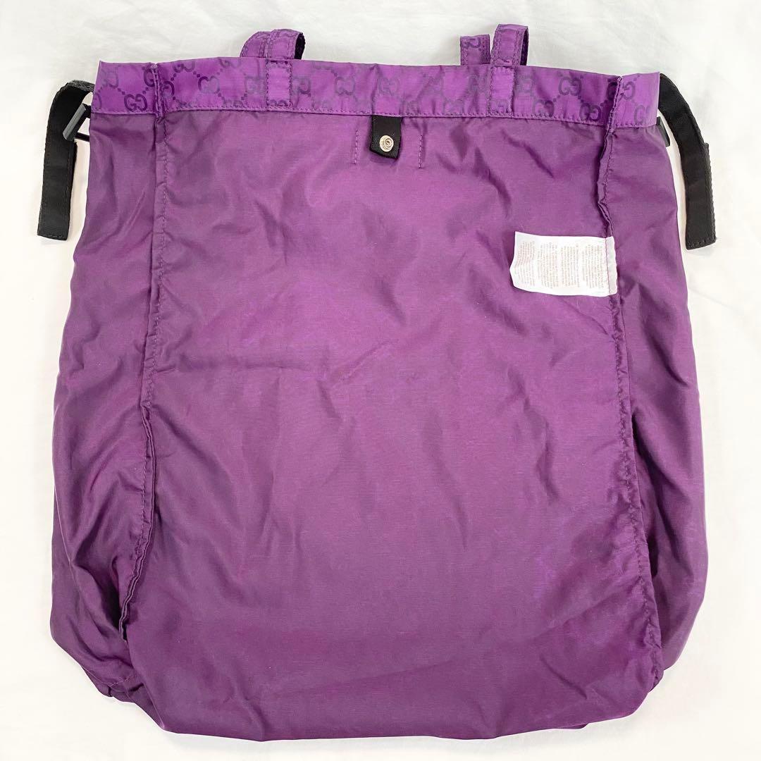 極美品✨ グッチ GUCCI GGナイロン トートバック エコバック パープル