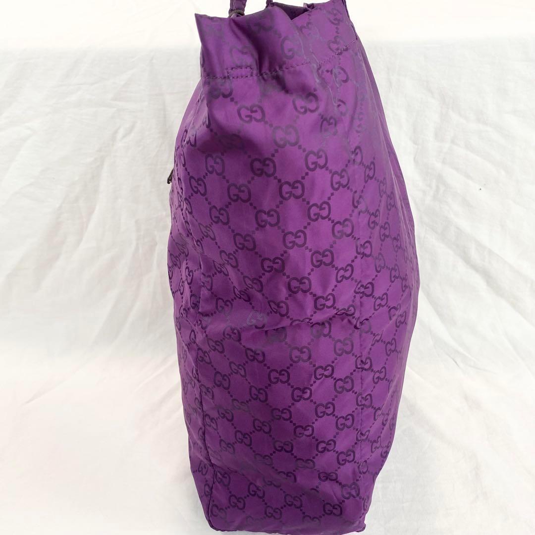 極美品✨ グッチ GUCCI GGナイロン トートバック エコバック パープル