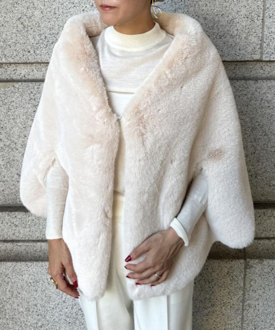 JENNE リッチボリュームファーケープ ファーポンチョ ケープコート