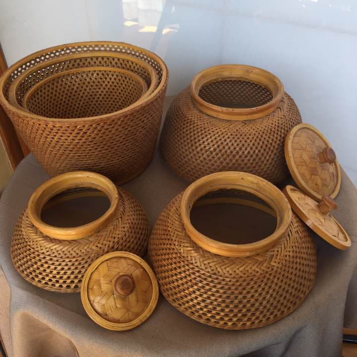 手編みの竹籠  3個セット