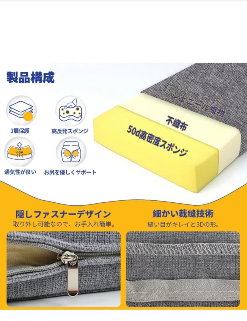 業務用　高反発ウレタン座布団　22枚　厚み10cm　　グレー