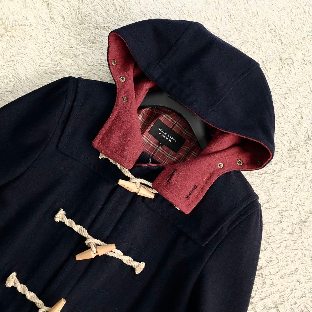 美品 バーバリーブラックレーベル ダッフルコート ノバチェック Mサイズ ウール