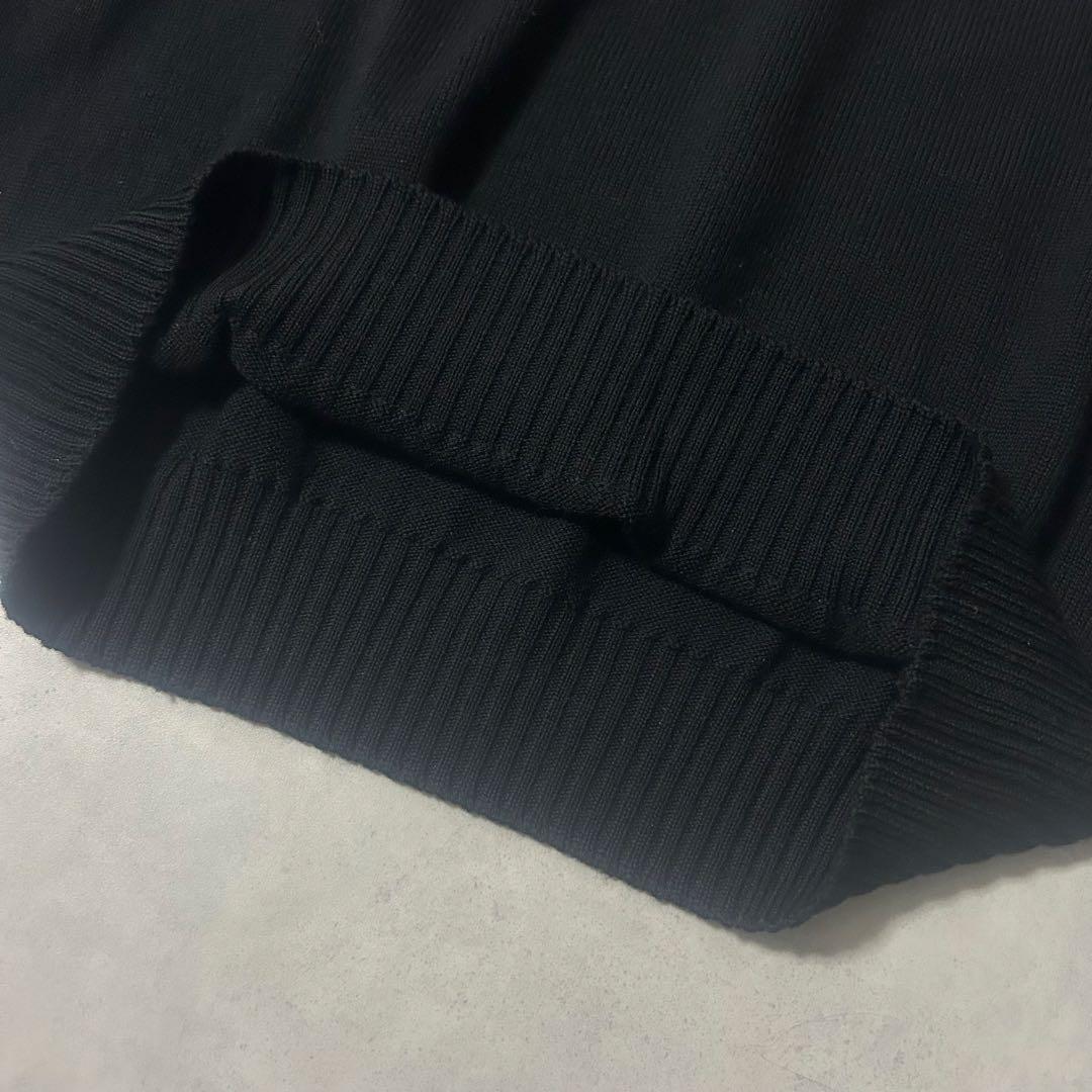 グランサッソ ニット モックネック ハイゲージ プルオーバー イタリア製 黒