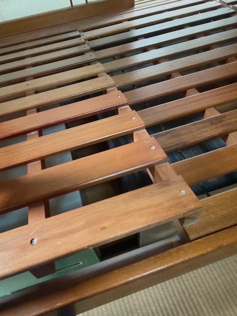 大きめシングル　木製すのこベッド1台　幅105×長さ195cm スラットベッド