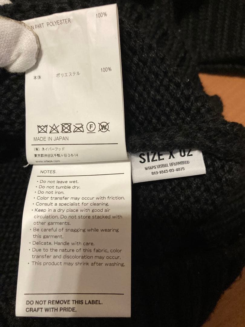 wtaps ニット DUANE / SWEATER / POLY ブラック02