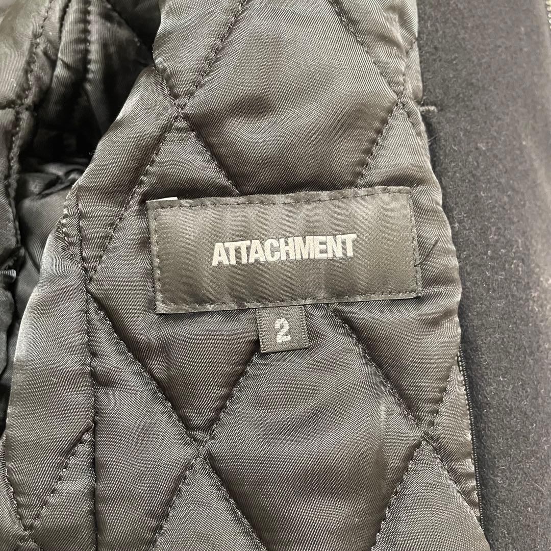 美品 アタッチメント カシミヤ混平二重メルトン スタジャン レザー ブラック 2