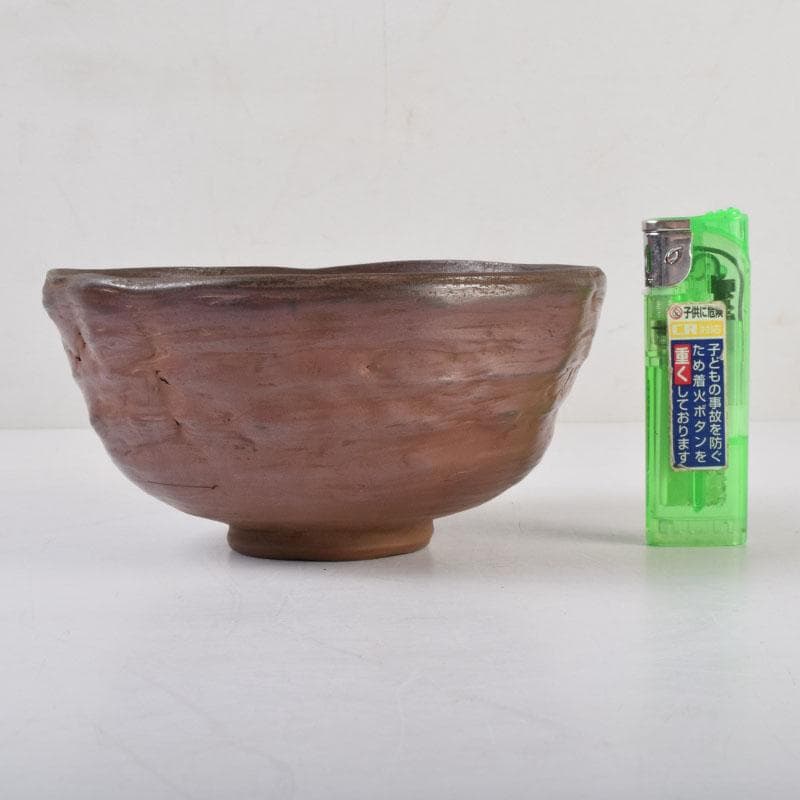 茶道具　常滑焼　滝田椿渓作　真焼　茶碗　時代箱　C　8714