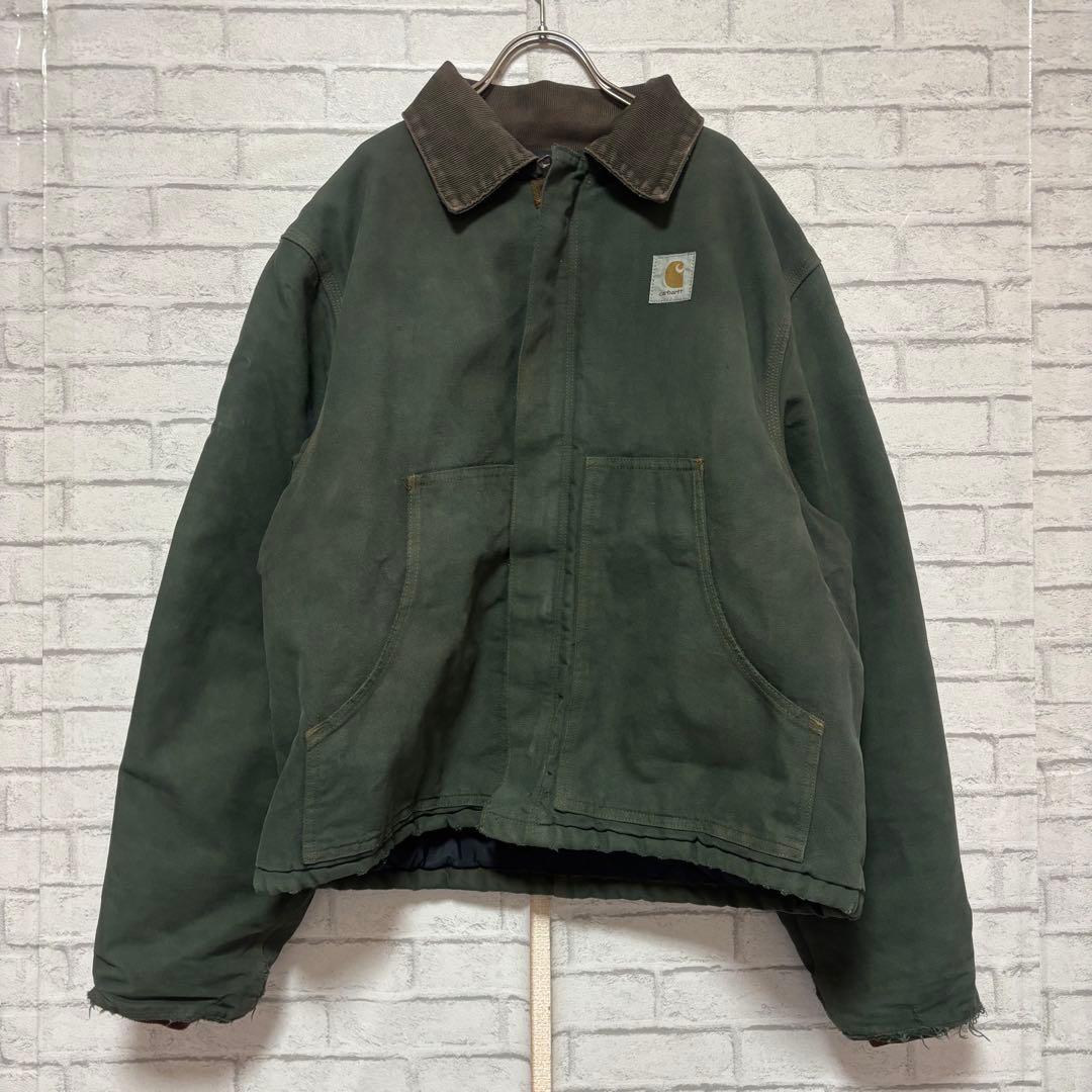 【まさを。】カーハート トラディショナルジャケット モスグリーン 後染 M