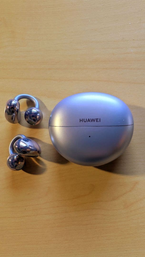 HUAWEI FreeClip ワイヤレスイヤホン美品おもしろカバー付