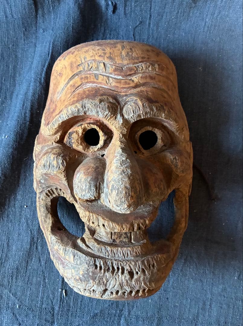 木彫面　翁面　室町から江戸時代