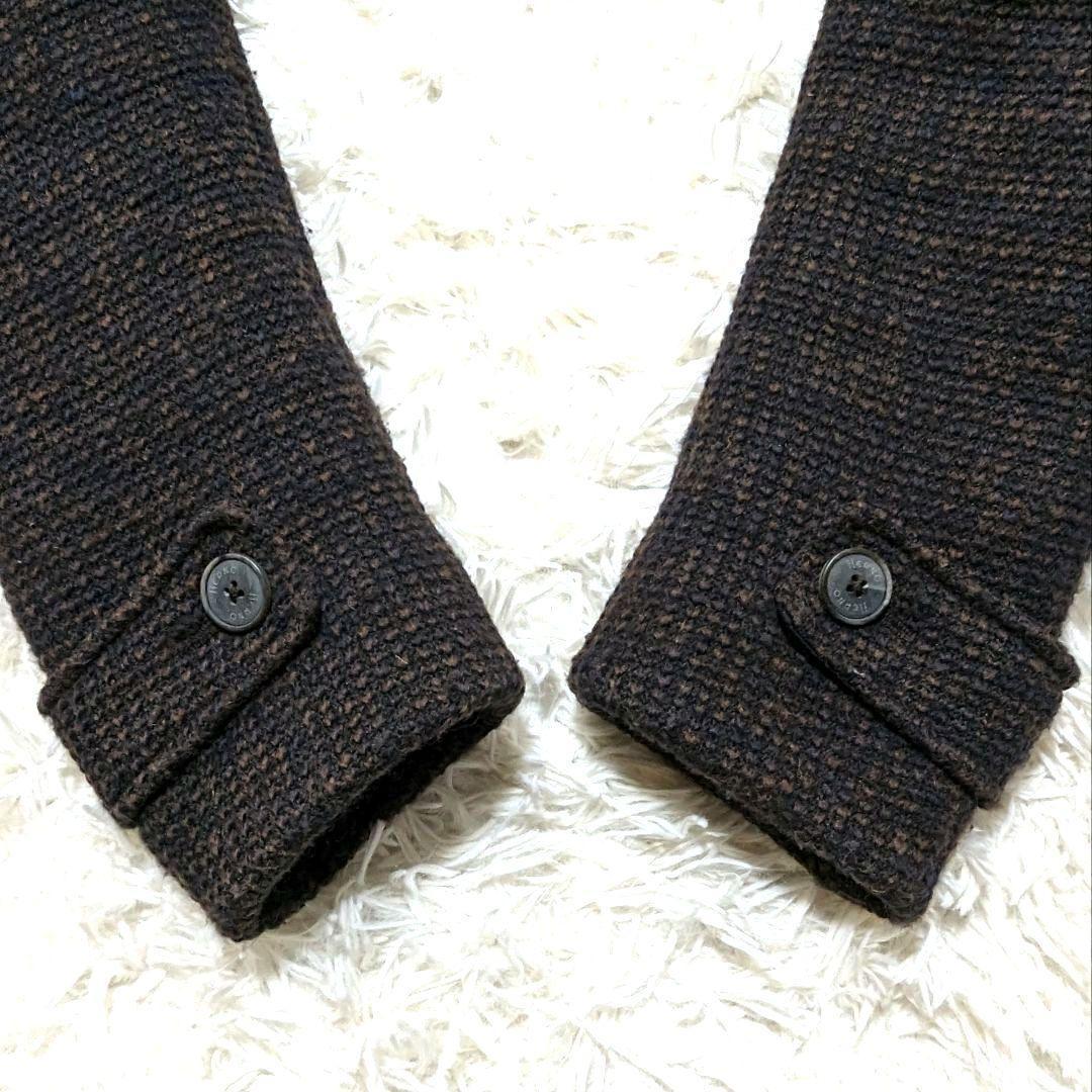 HERNO ヘルノ ダッフルコート ウール ニット ダークブラウン